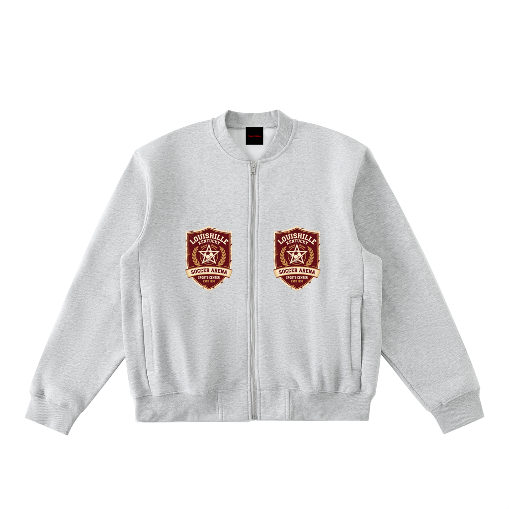 Essential Zip-Up Fleeced Varsity Jacket