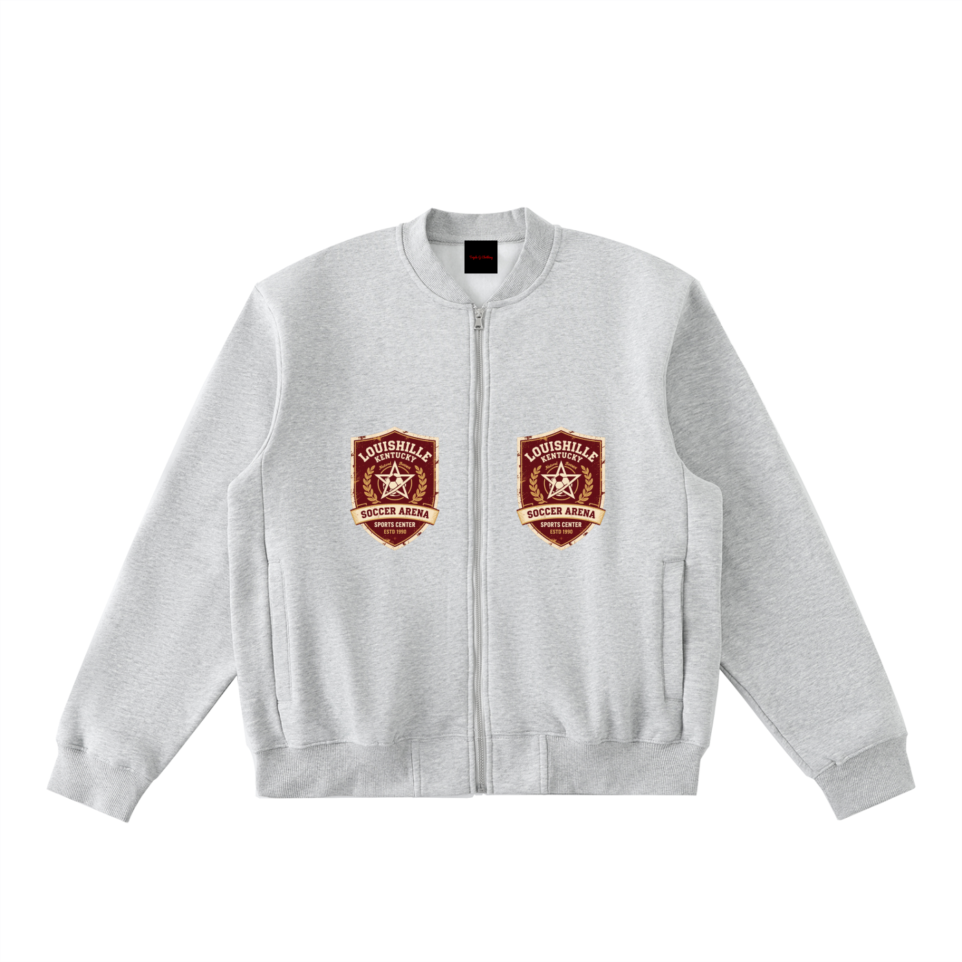 Essential Zip-Up Fleeced Varsity Jacket