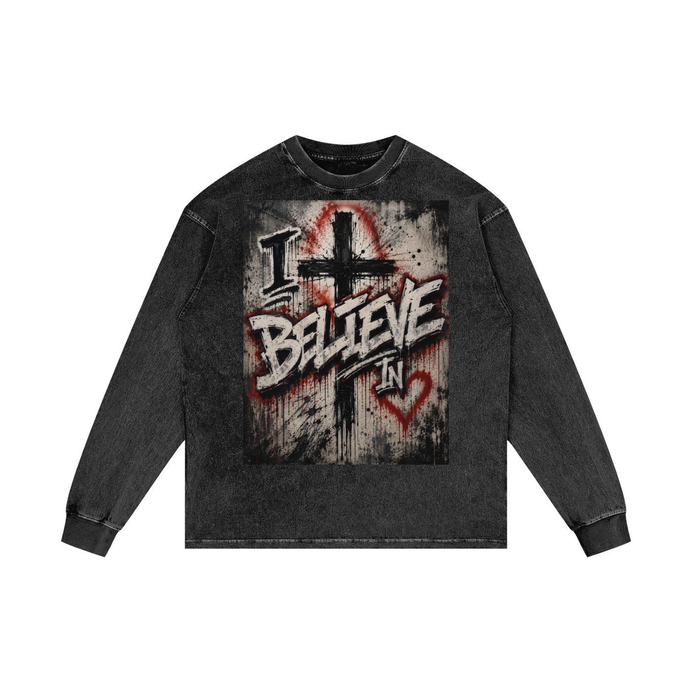 Acid Wash Oversize Long Sleeve T-Shirt