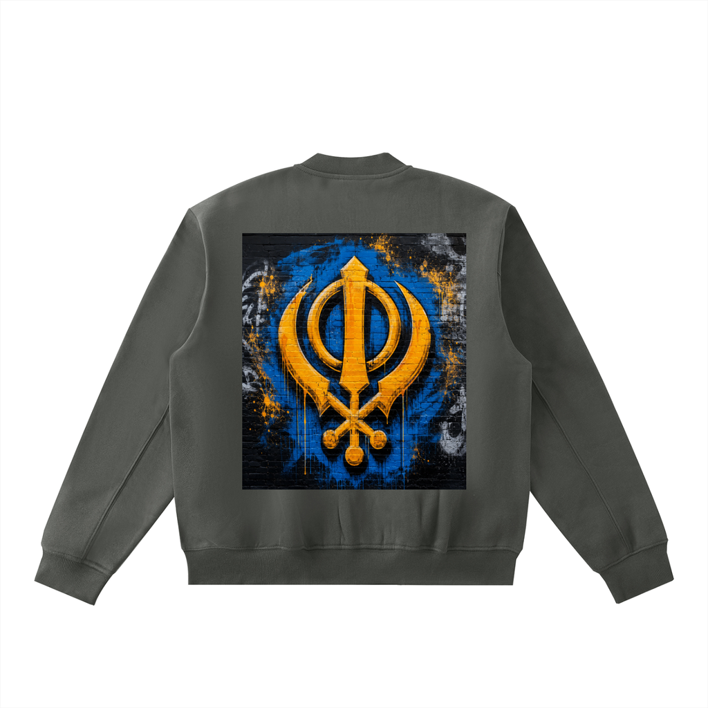 Essential Zip-Up Fleeced Varsity Jacket