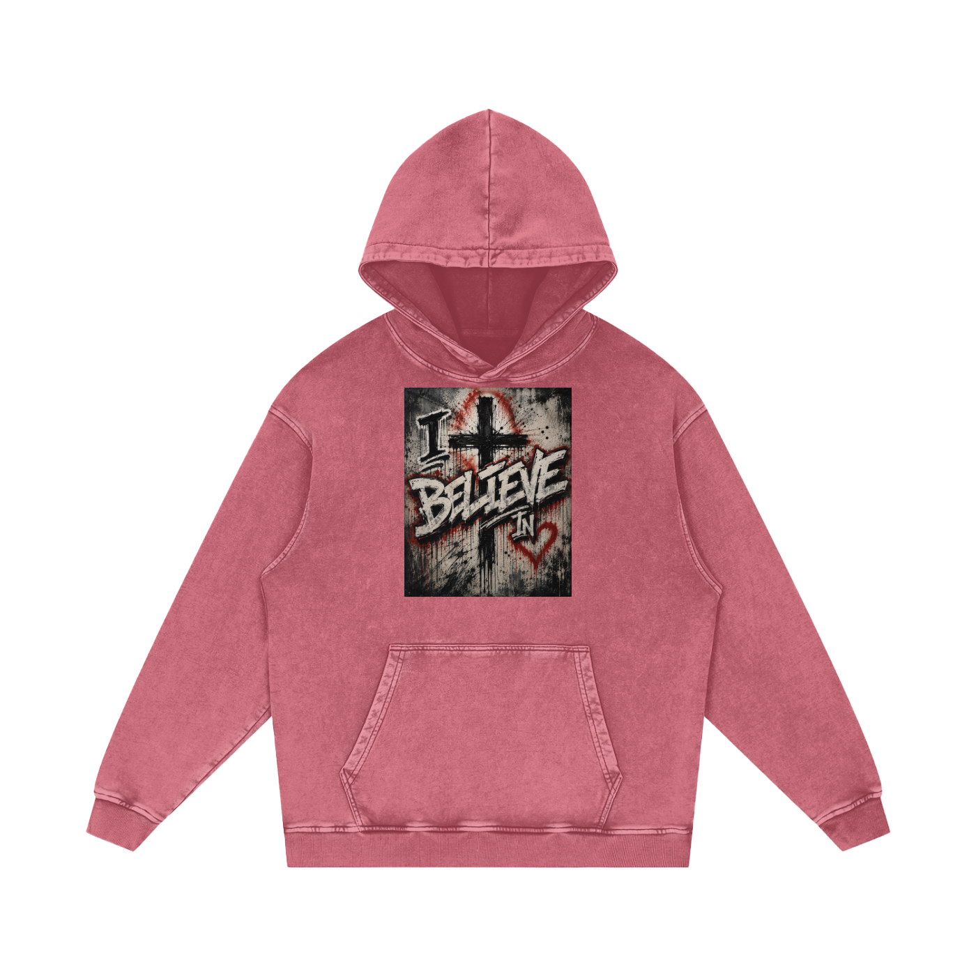 Snow Washed Loose Cotton Hoodie