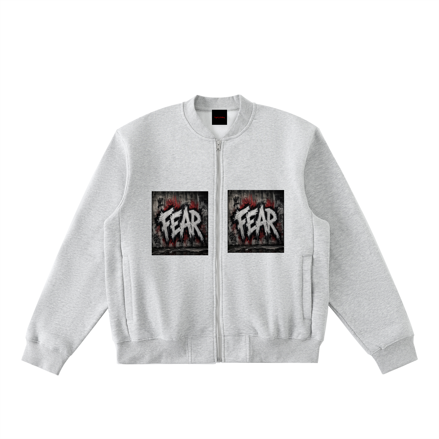 Essential Zip-Up Fleeced Varsity Jacket