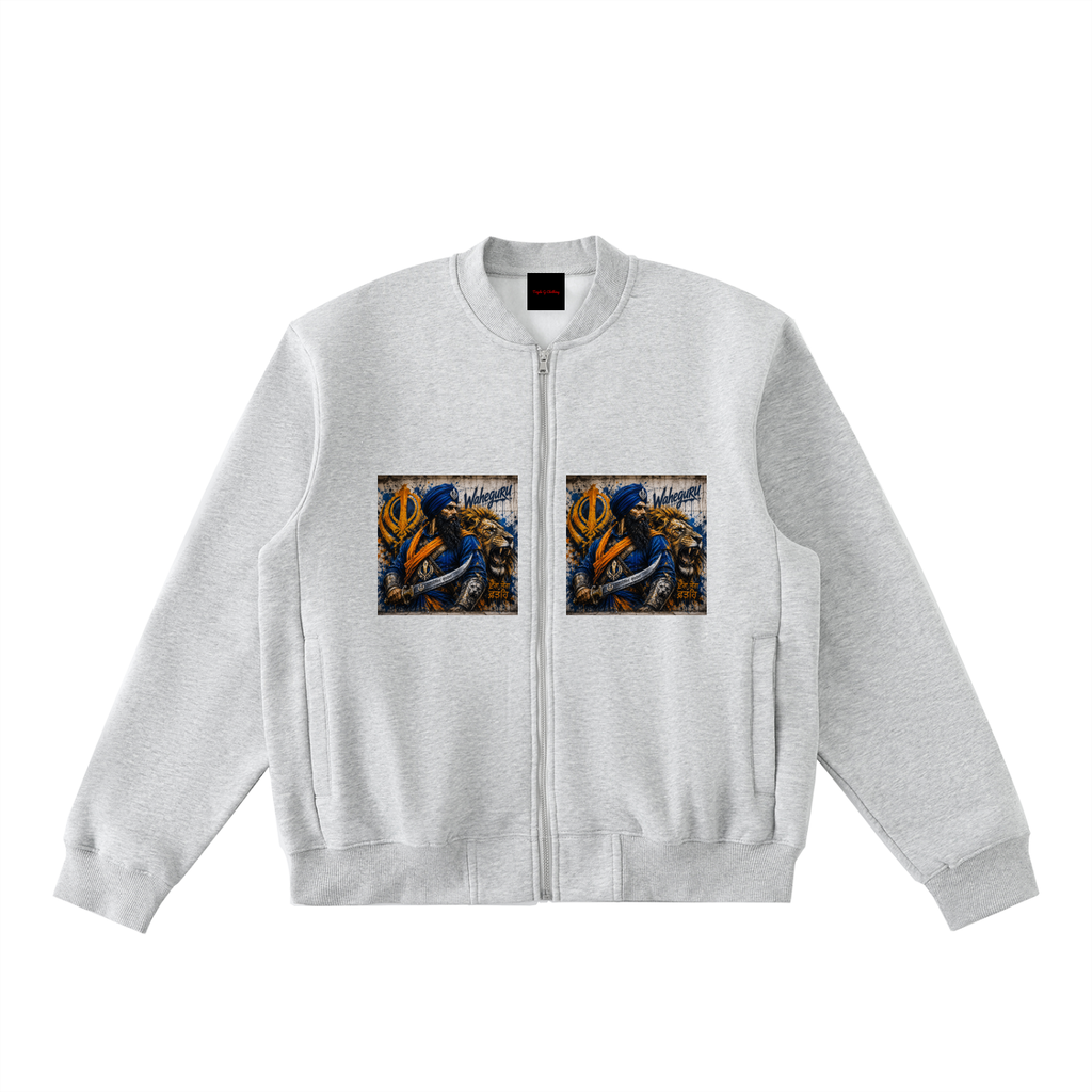 Essential Zip-Up Fleeced Varsity Jacket