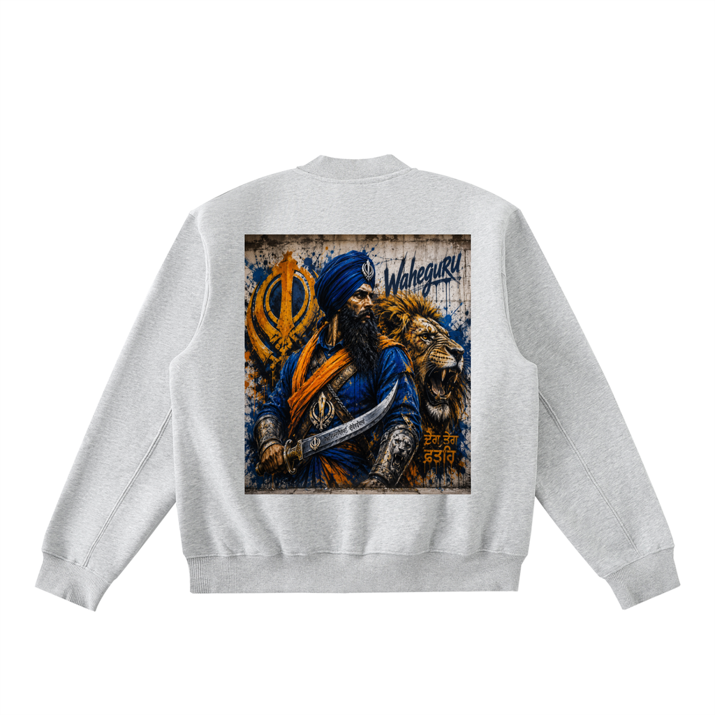 Essential Zip-Up Fleeced Varsity Jacket