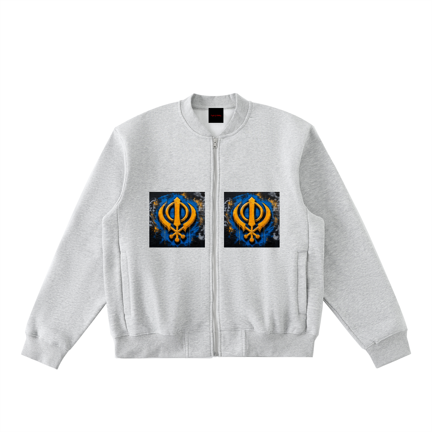 Essential Zip-Up Fleeced Varsity Jacket