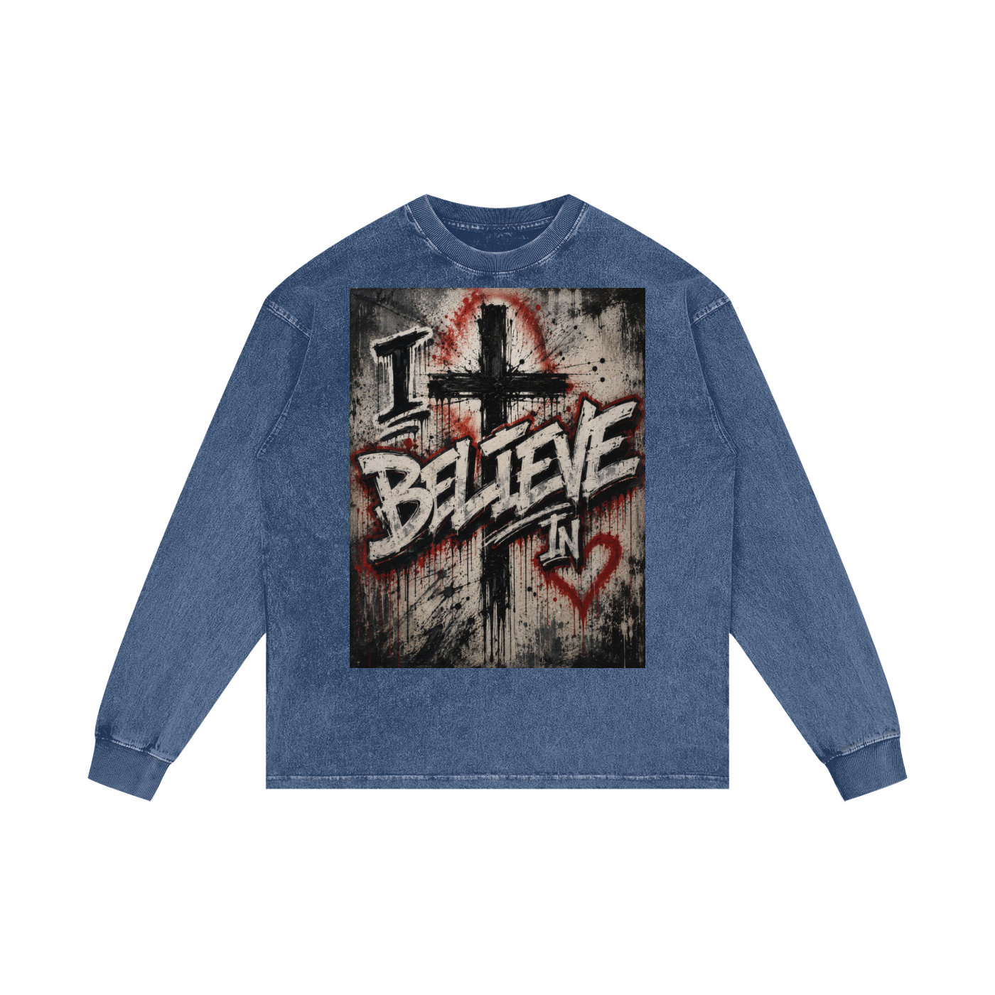 Acid Wash Oversize Long Sleeve T-Shirt