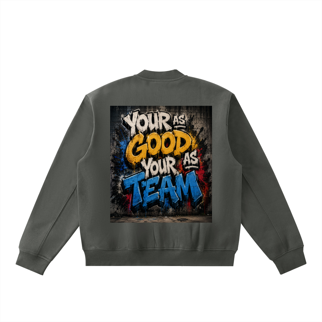 Essential Zip-Up Fleeced Varsity Jacket