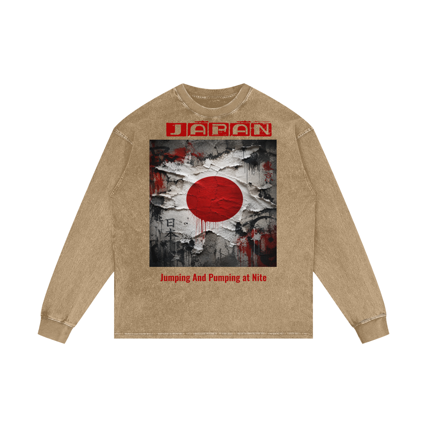 Acid Wash Oversize Long Sleeve T-Shirt