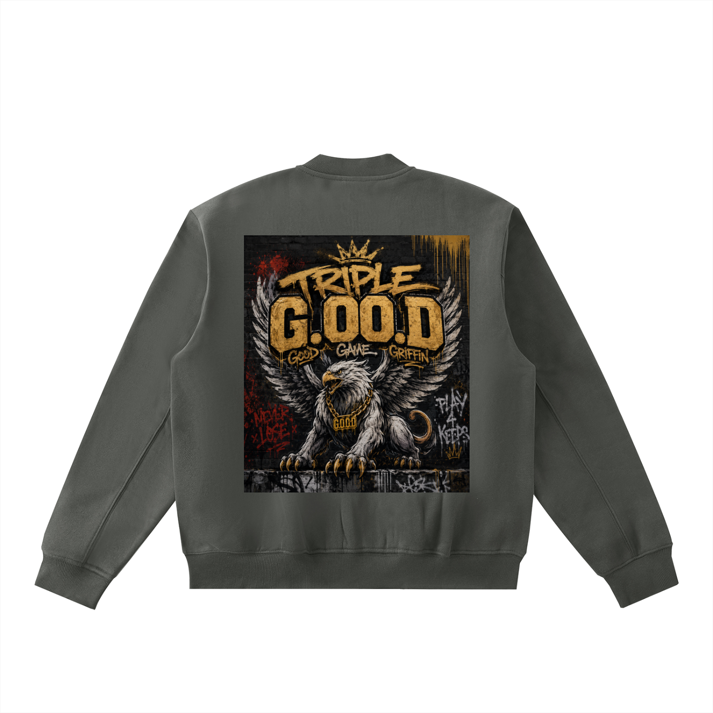 Essential Zip-Up Fleeced Varsity Jacket