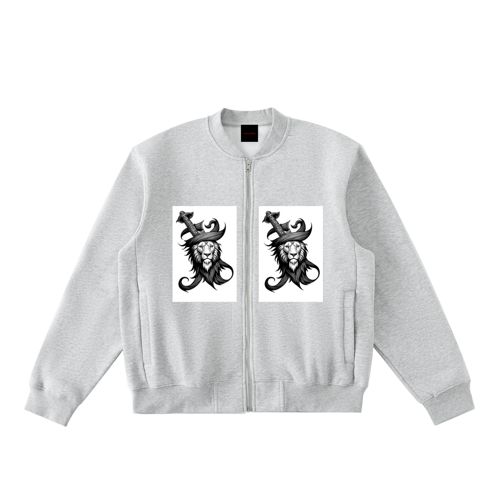 Essential Zip-Up Fleeced Varsity Jacket