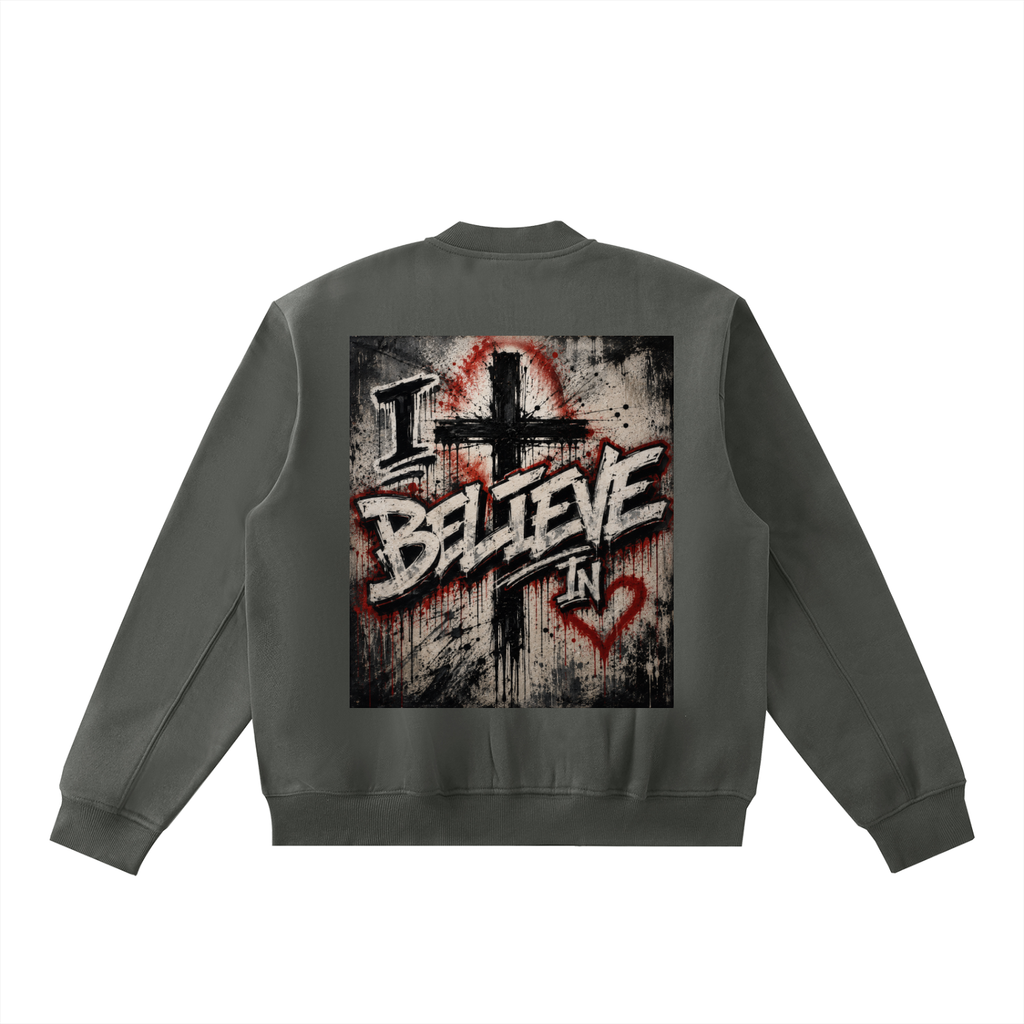Essential Zip-Up Fleeced Varsity Jacket