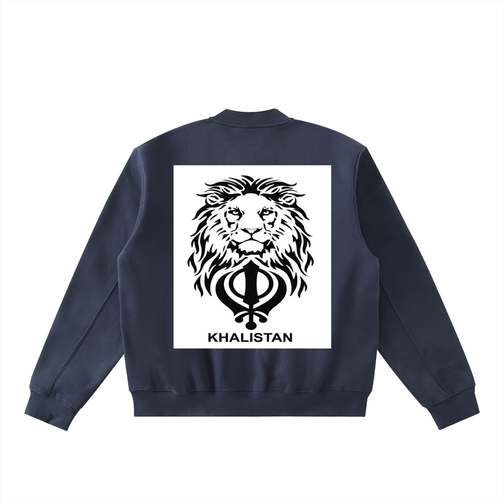 Essential Zip-Up Fleeced Varsity Jacket