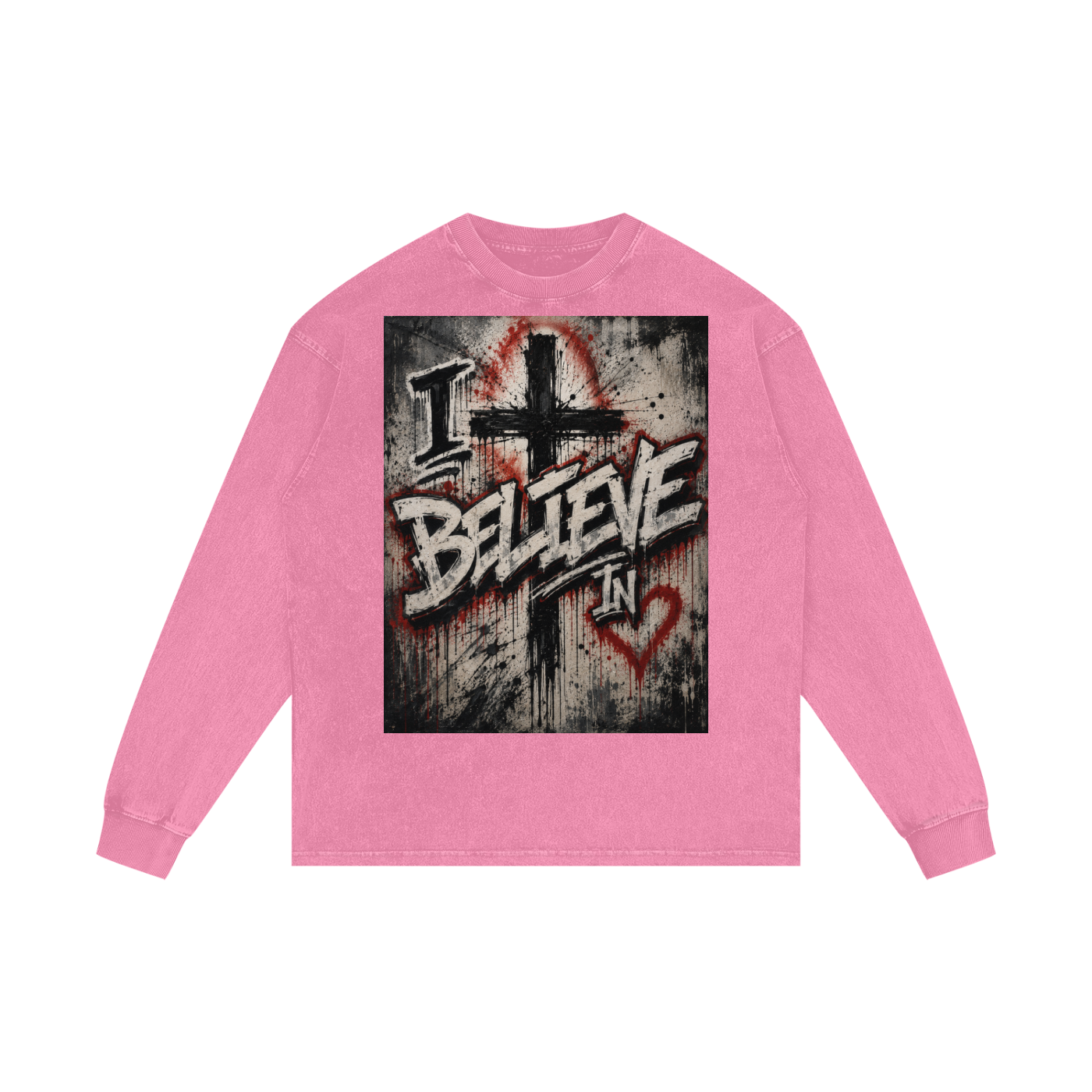 Acid Wash Oversize Long Sleeve T-Shirt