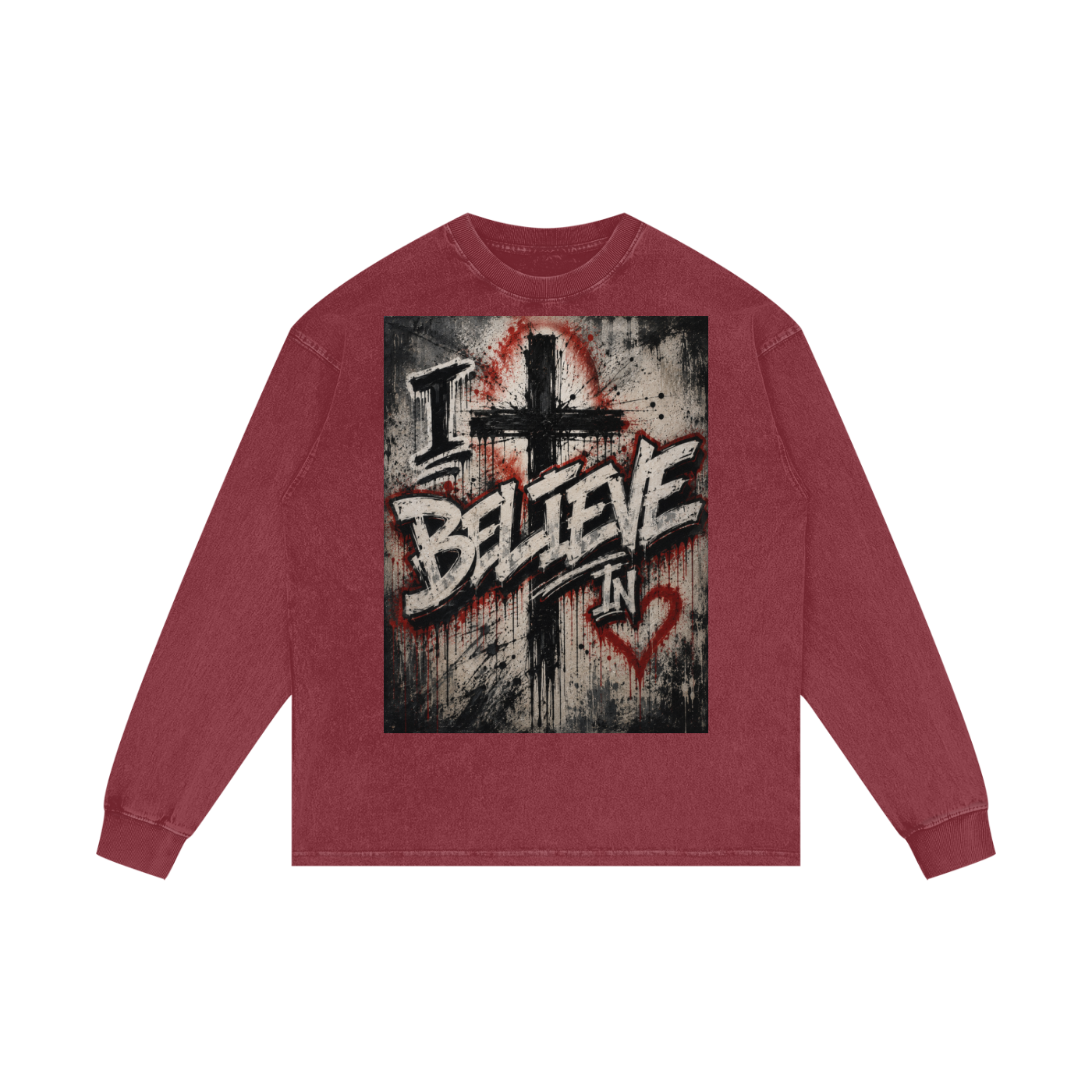 Acid Wash Oversize Long Sleeve T-Shirt