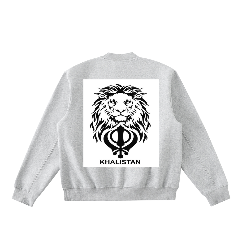 Essential Zip-Up Fleeced Varsity Jacket