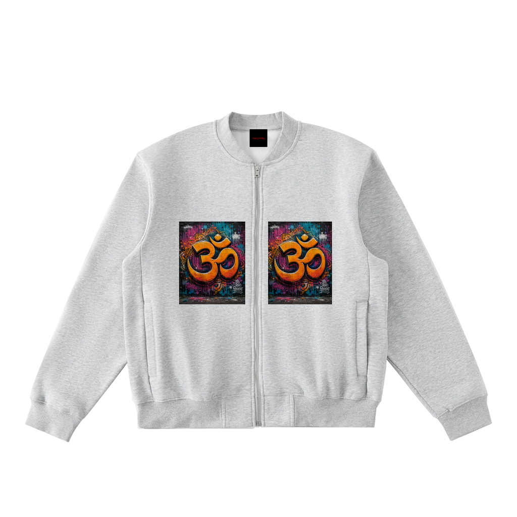 Essential Zip-Up Fleeced Varsity Jacket