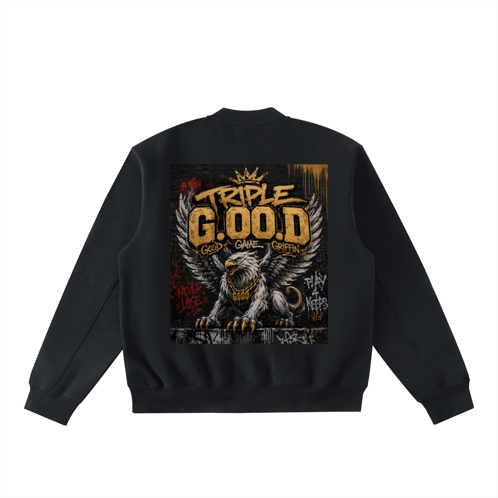 Essential Zip-Up Fleeced Varsity Jacket
