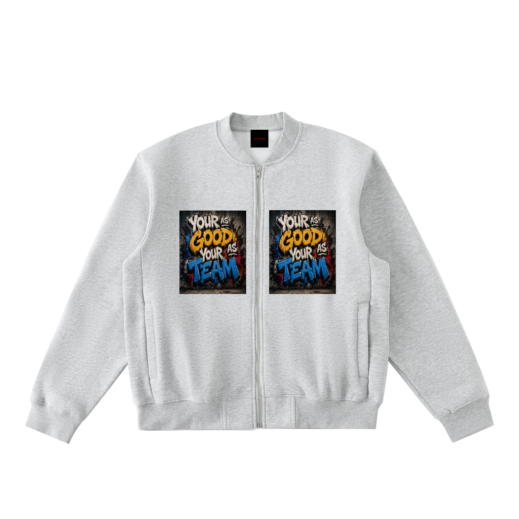Essential Zip-Up Fleeced Varsity Jacket