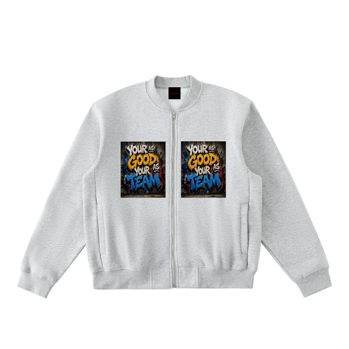 Essential Zip-Up Fleeced Varsity Jacket