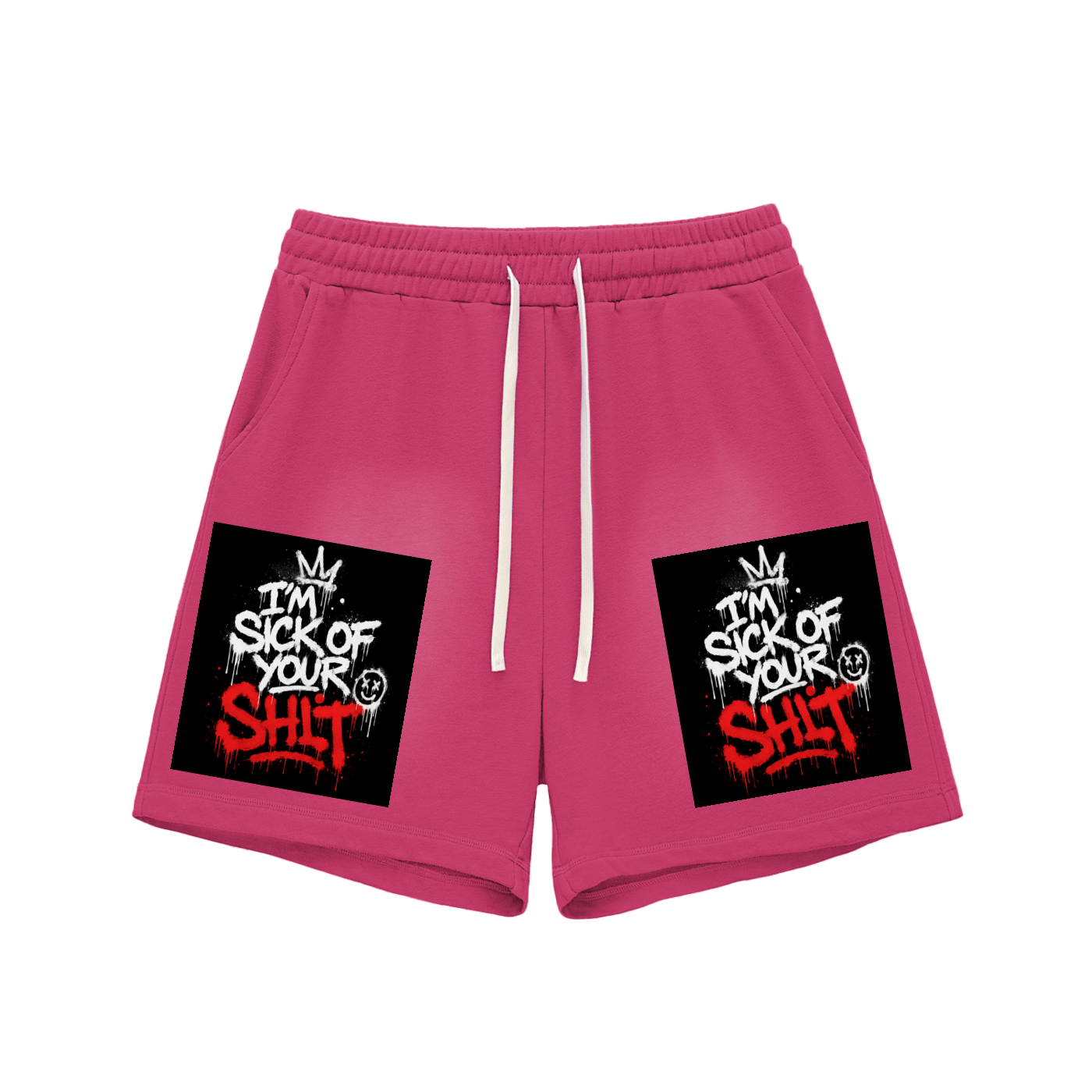Sun Fade Raw Edge Cotton Shorts