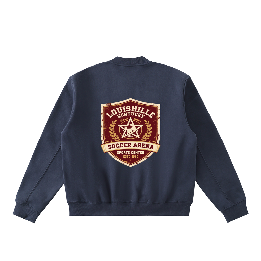 Essential Zip-Up Fleeced Varsity Jacket