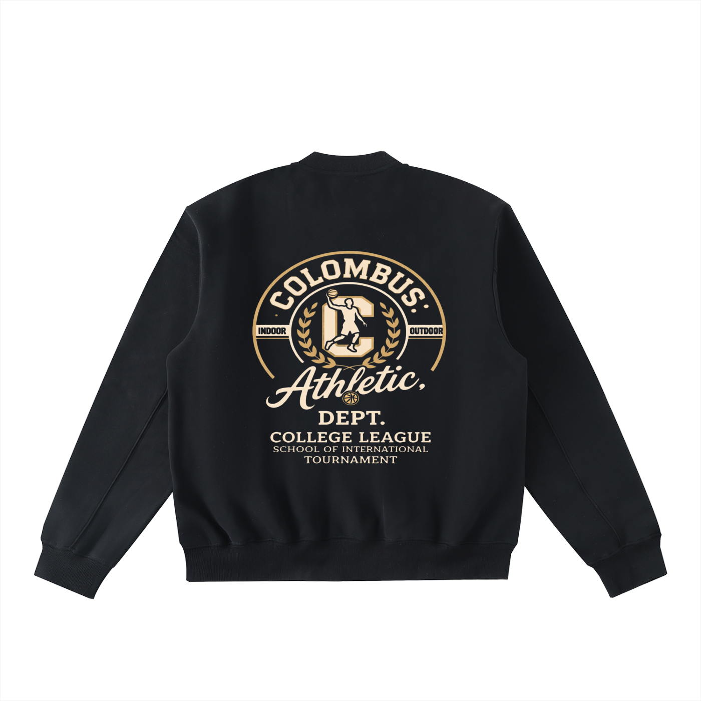 Essential Zip-Up Fleeced Varsity Jacket