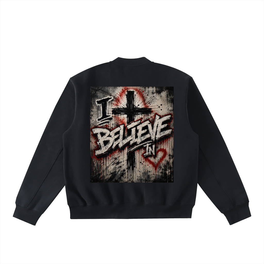 Essential Zip-Up Fleeced Varsity Jacket