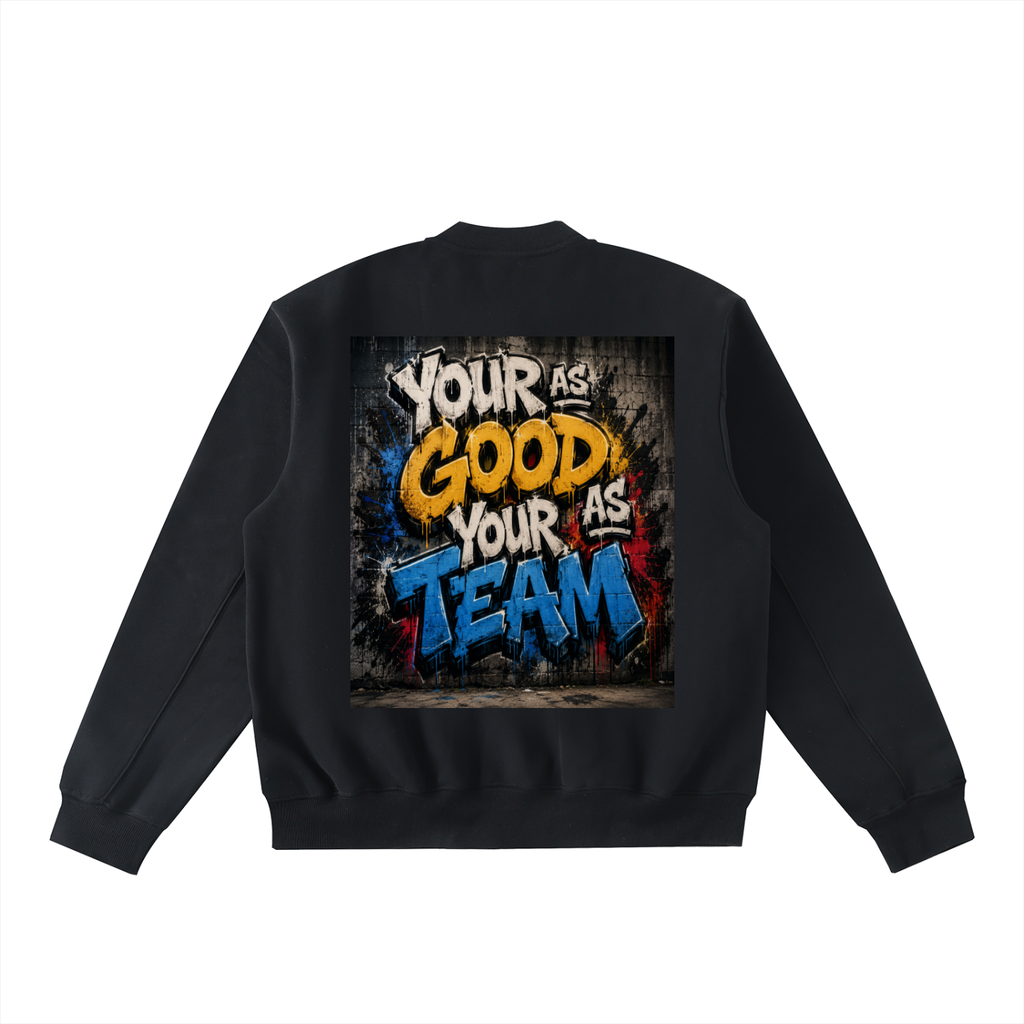 Essential Zip-Up Fleeced Varsity Jacket
