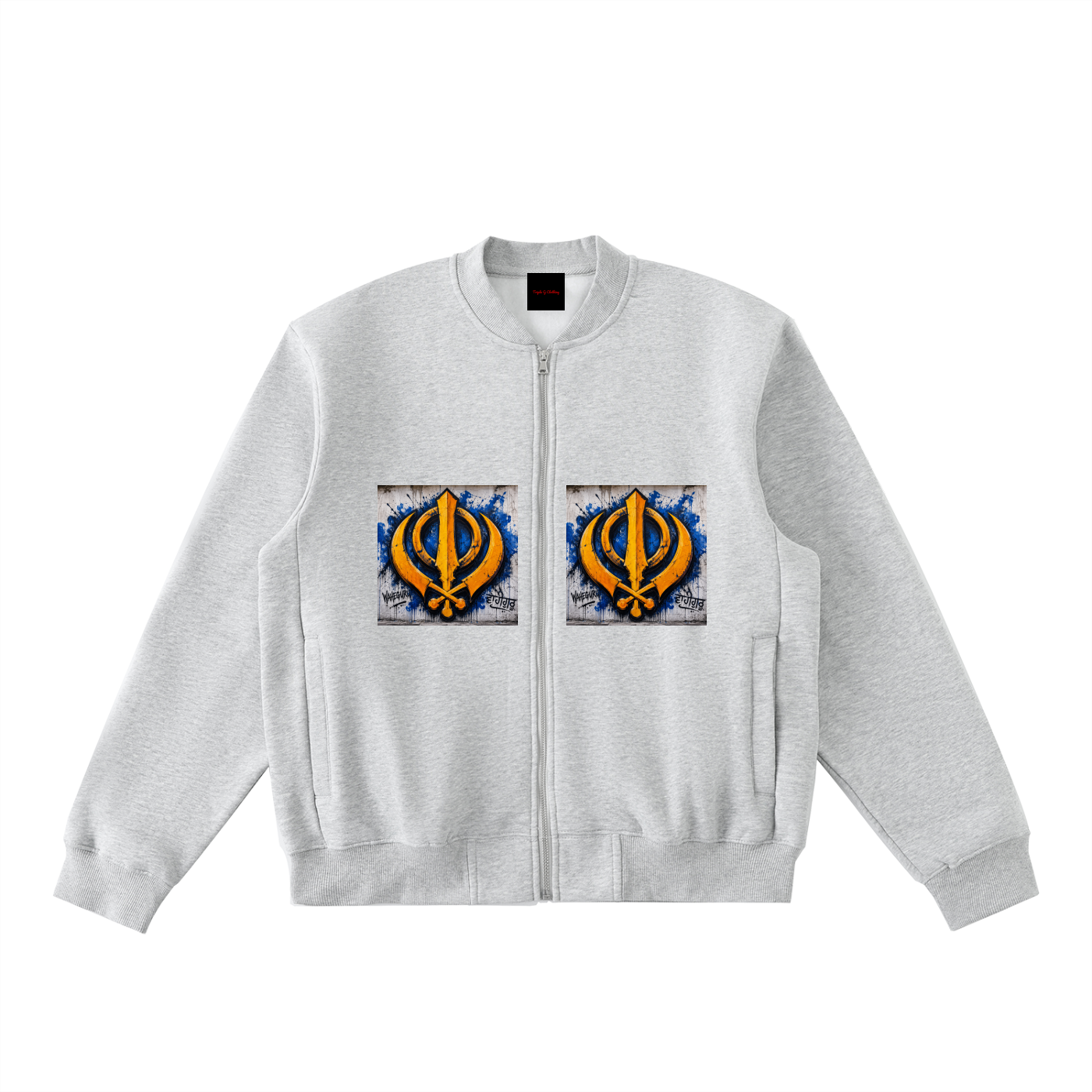 Essential Zip-Up Fleeced Varsity Jacket