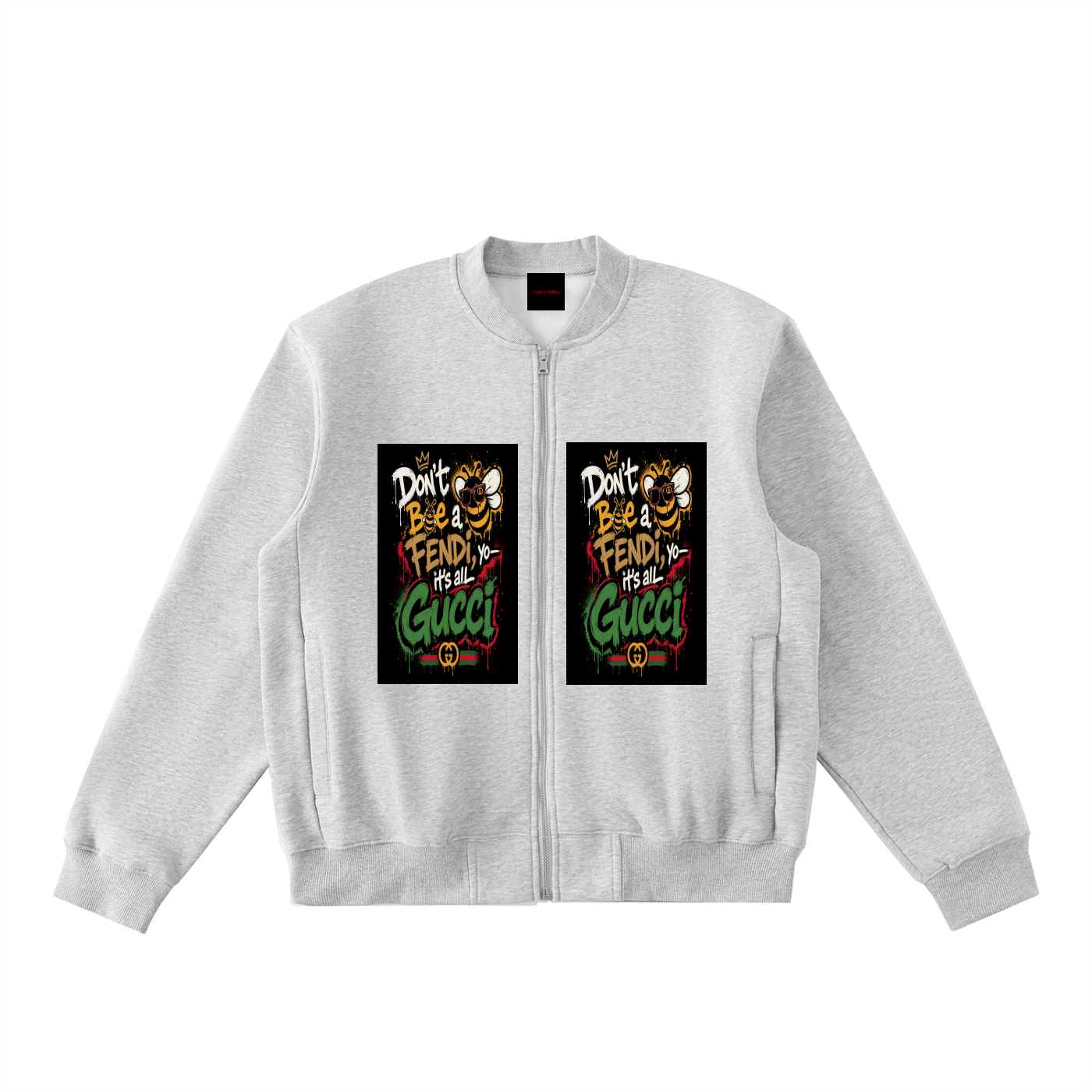 Essential Zip-Up Fleeced Varsity Jacket