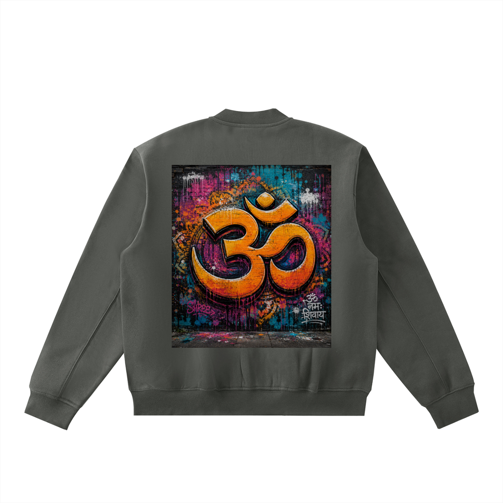 Essential Zip-Up Fleeced Varsity Jacket