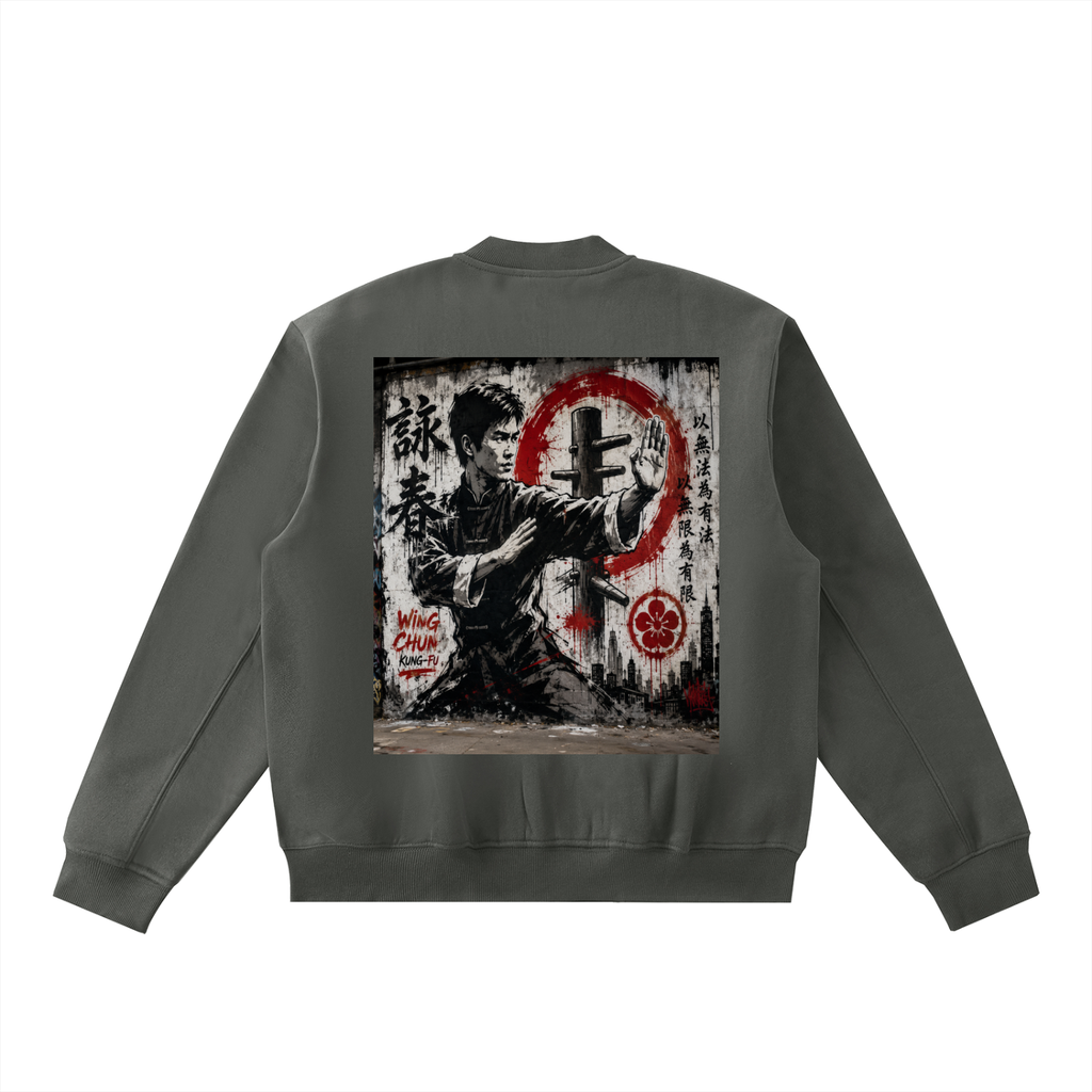Essential Zip-Up Fleeced Varsity Jacket