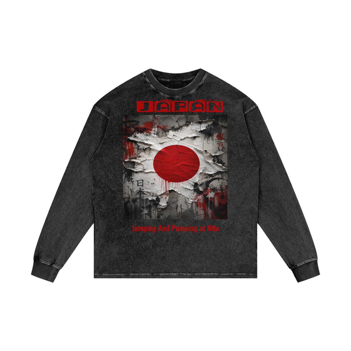 Acid Wash Oversize Long Sleeve T-Shirt