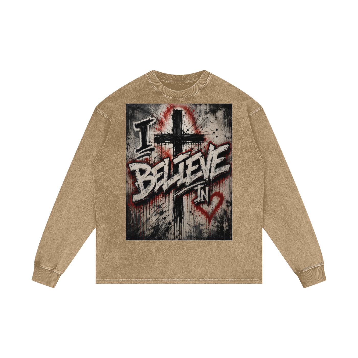 Acid Wash Oversize Long Sleeve T-Shirt