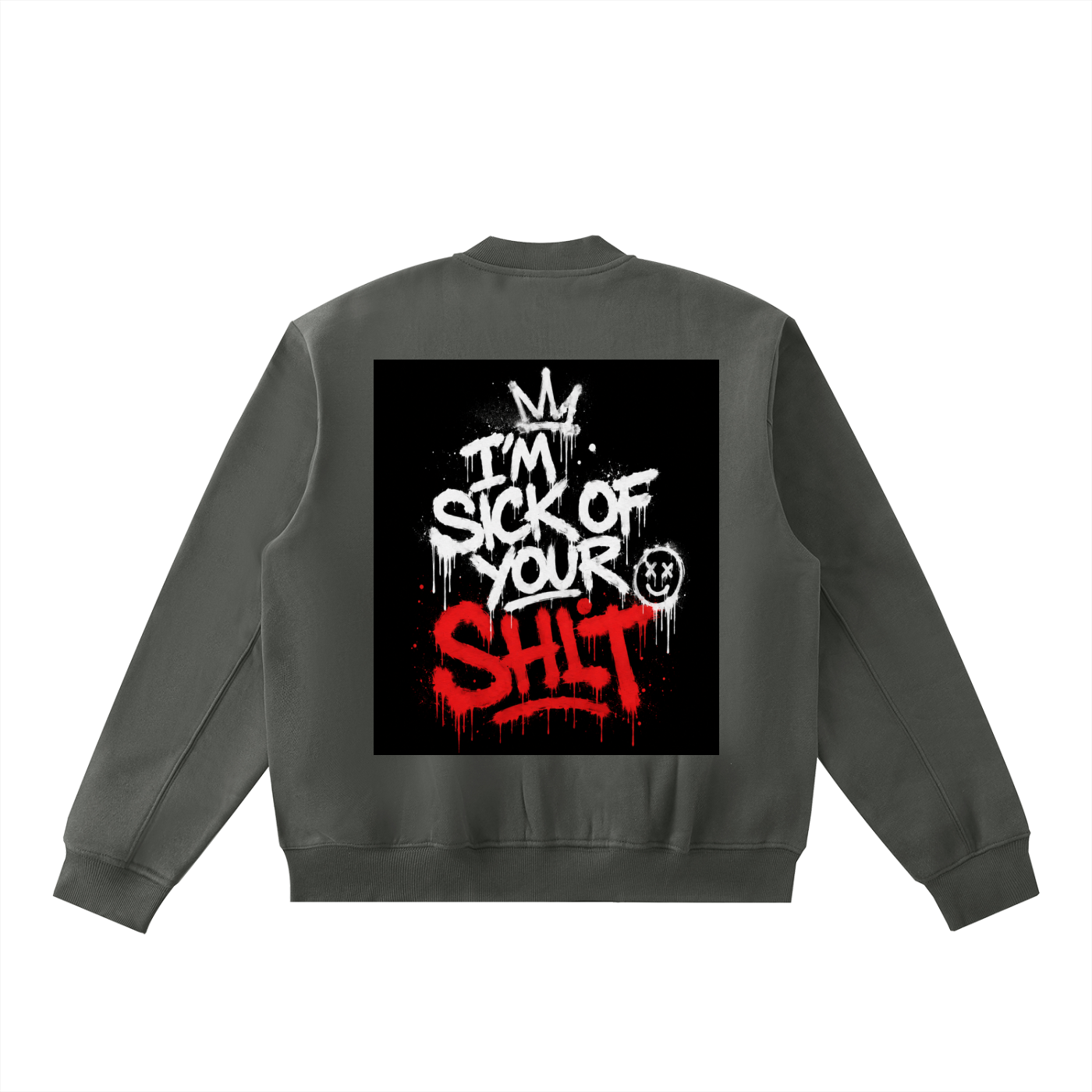 Essential Zip-Up Fleeced Varsity Jacket