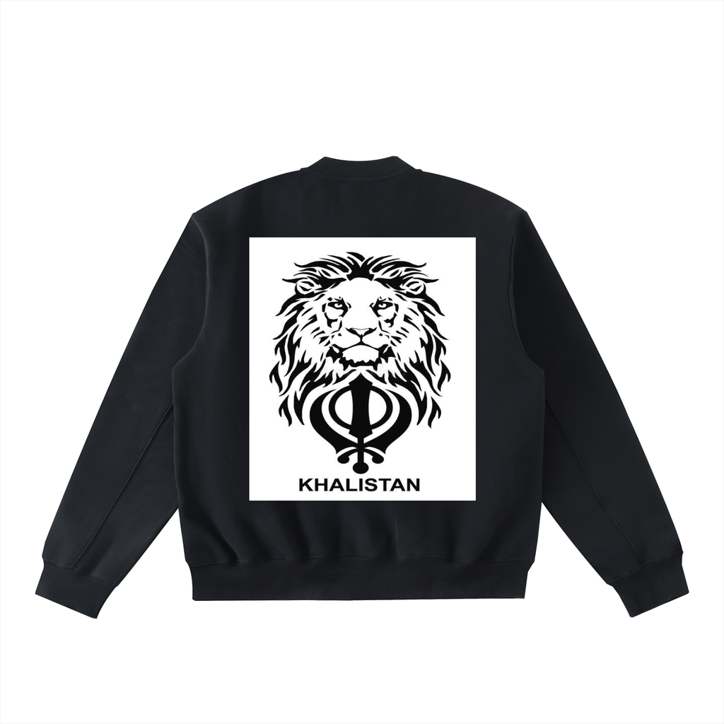 Essential Zip-Up Fleeced Varsity Jacket
