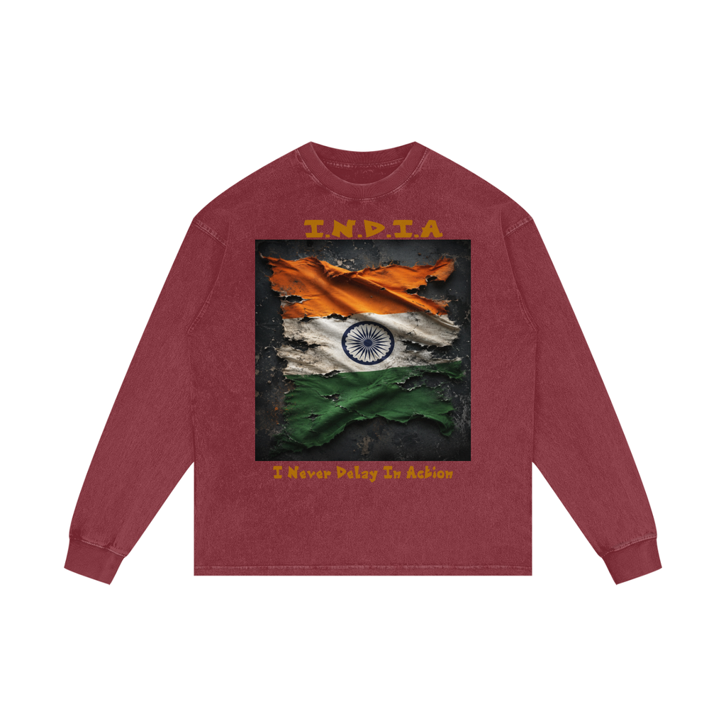 Acid Wash Oversize Long Sleeve T-Shirt