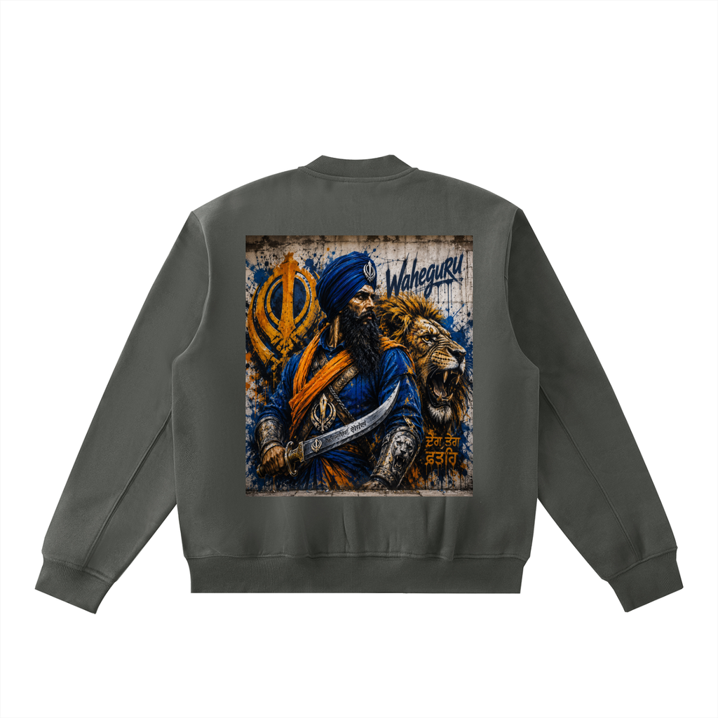 Essential Zip-Up Fleeced Varsity Jacket