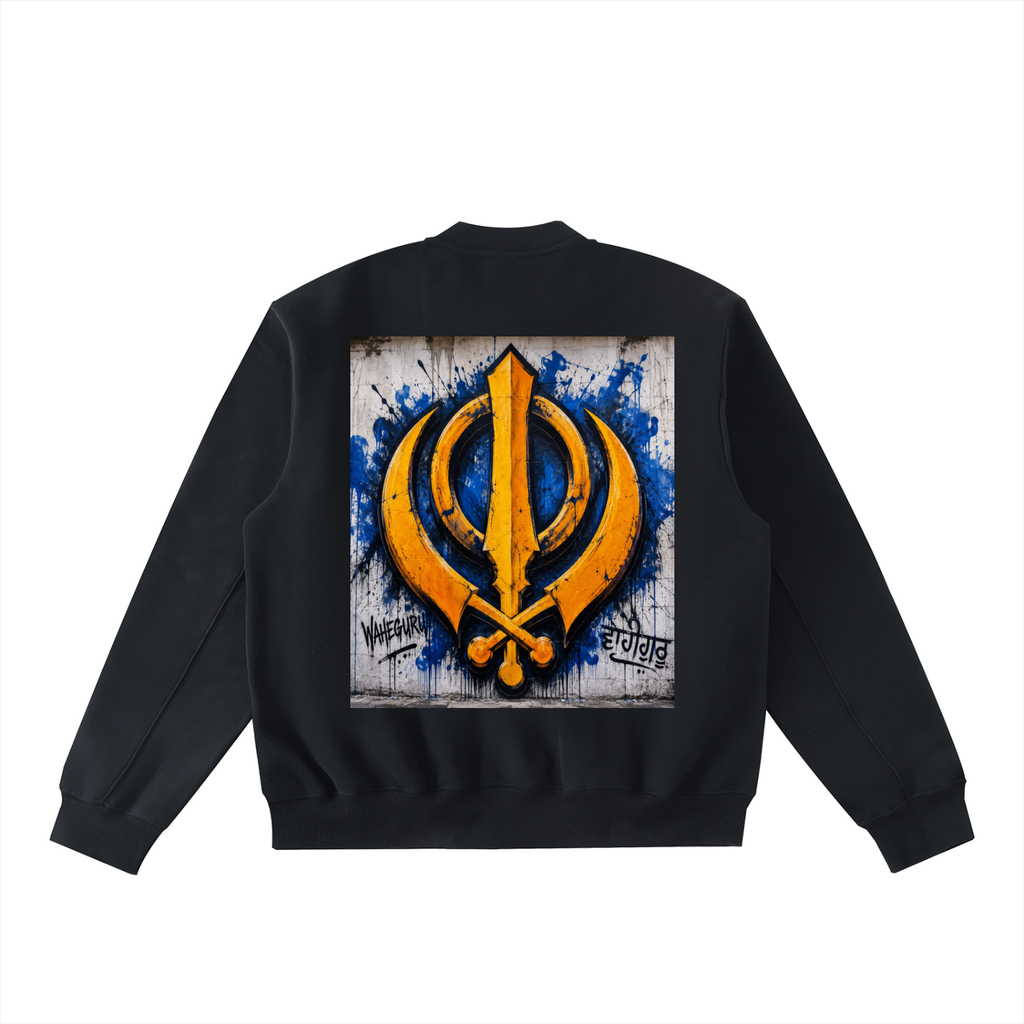 Essential Zip-Up Fleeced Varsity Jacket