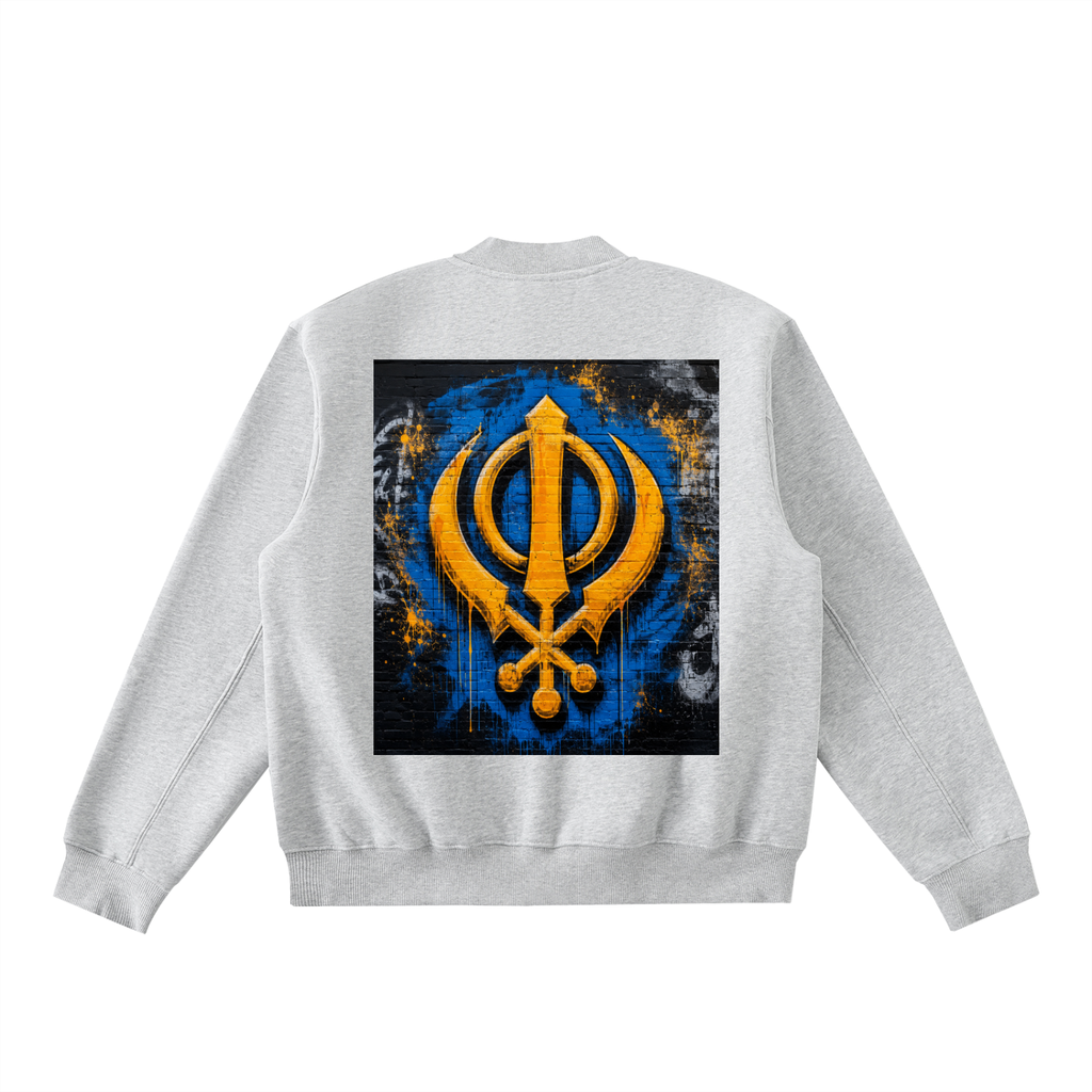 Essential Zip-Up Fleeced Varsity Jacket