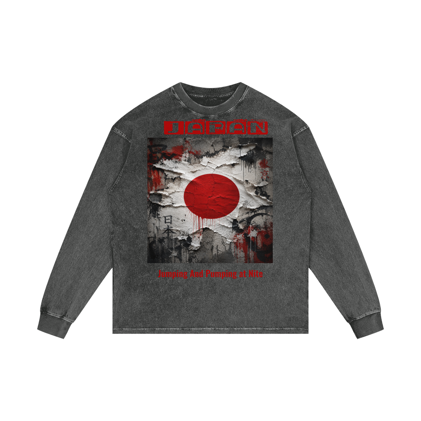 Acid Wash Oversize Long Sleeve T-Shirt