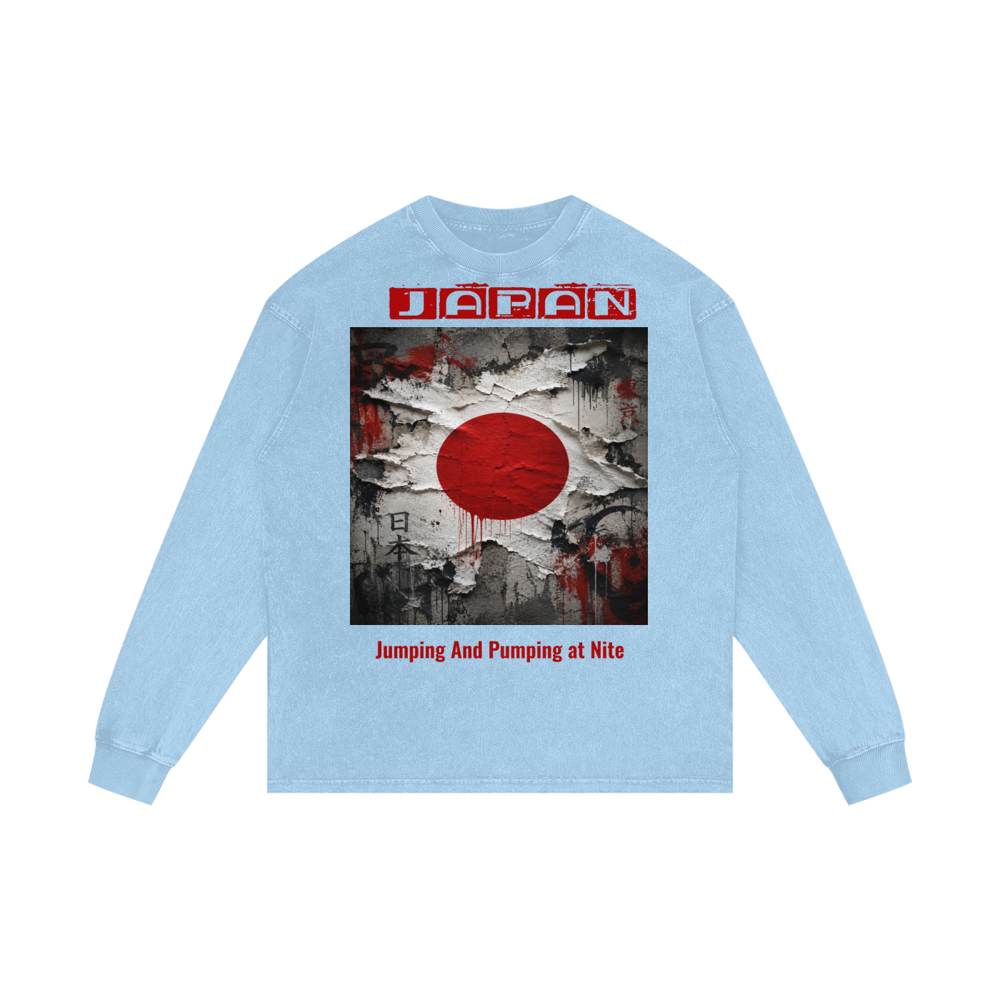 Acid Wash Oversize Long Sleeve T-Shirt