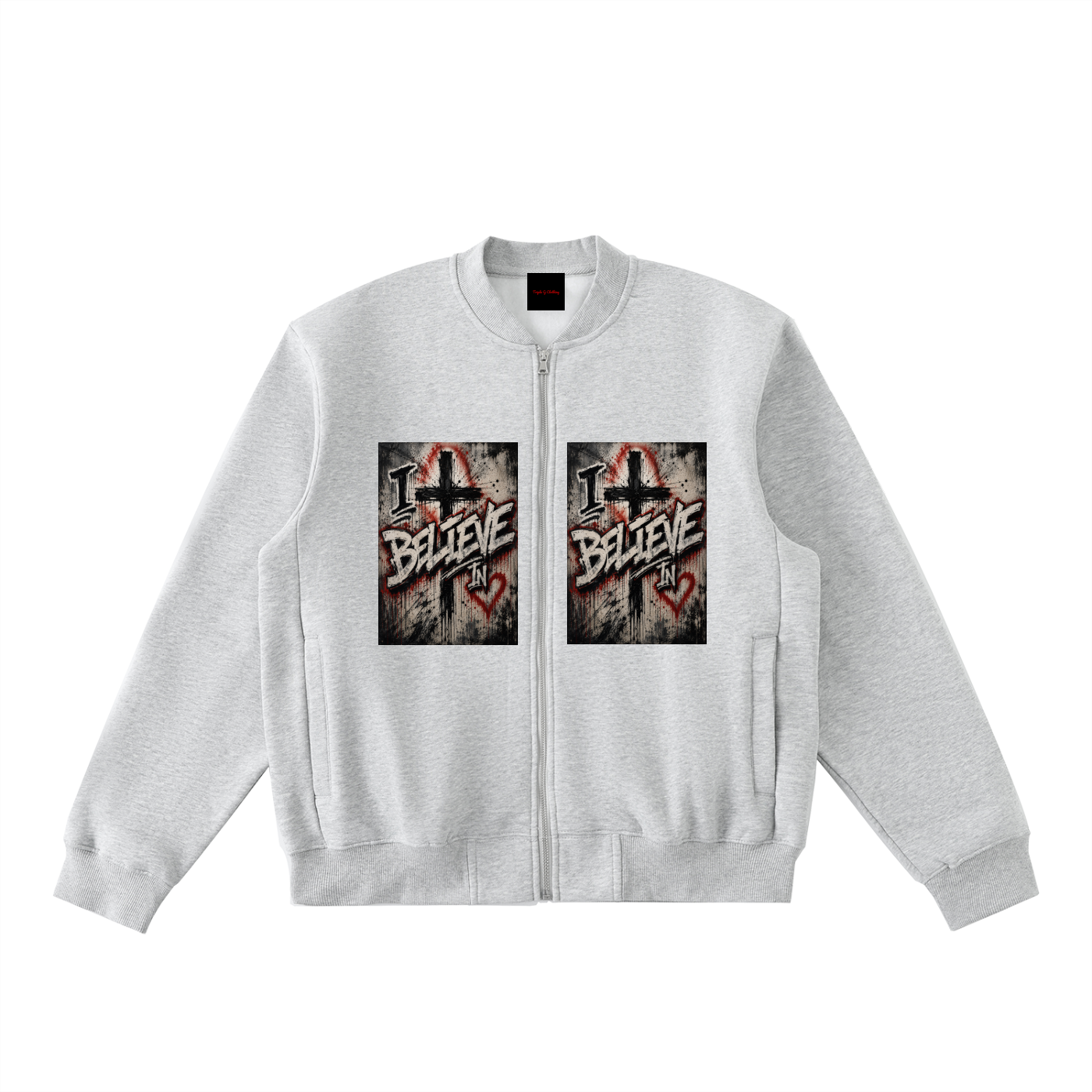 Essential Zip-Up Fleeced Varsity Jacket